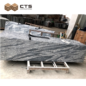 Grey Silver China Juparana Granite Tiles Nice Pattern